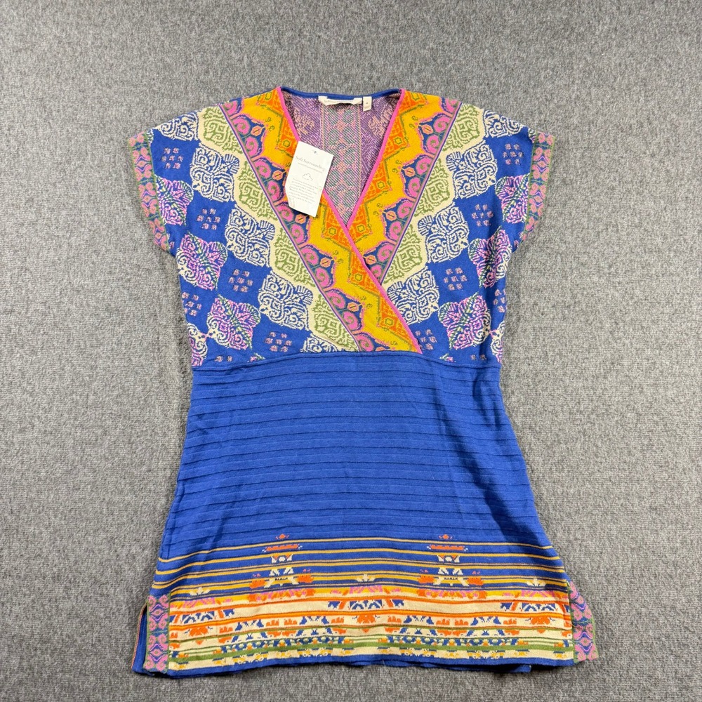 Soft‎ Surroundings Kualoa Tunic Top V-Neck Short Sleeve Medium Sweater